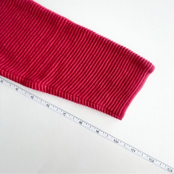 Wilfred Sweater Linen Blend Red Women's XS 3/4 Sleeves Horizontal Ribbing - Picture 8 of 10